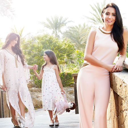 Abeer Al Otaiba wears SemSem jumpsuit for Harper's Bazaar Arabia