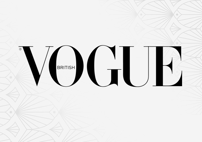 Logo of British Vogue fashion magazine.