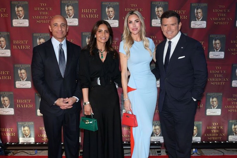 Ambassador Yousef Al Otaiba and Abeer Al Otaiba attend the book launch with Bret and Amy Baier