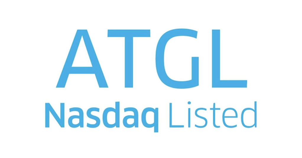 Alpha Technology Group - Nasdaq listed. Blue logo on white background.